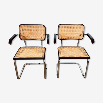 Pair of Cesca B64 armchairs by Marcel Breuer