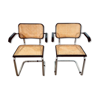Pair of Cesca B64 armchairs by Marcel Breuer
