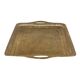 Vintage Oriental Brass Tray with Floral Decoration, 50 cm