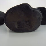 Trio of ceramic vases shaped like tree trunks, signed and numbered