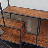 Round wall shelf wood and metal