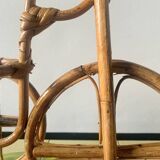 Vintage plant holder tricycle in bamboo and rattan