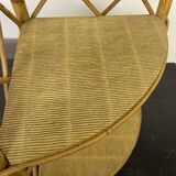 Vintage rattan corner shelf to hang