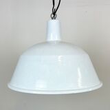Industrial White Enamel Pendant Lamp from EMAX, 1960s