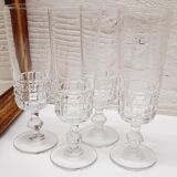 Set 4 champagne flutes diamond tips