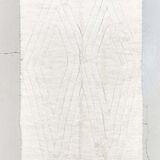 Berber carpet beni ouarain unbleached plain with large diamonds engraved 254x157m