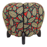 up to 3 Art Deco stools by Jindrich Halabala, leaf pattern, pouf, ottoman, 1930s