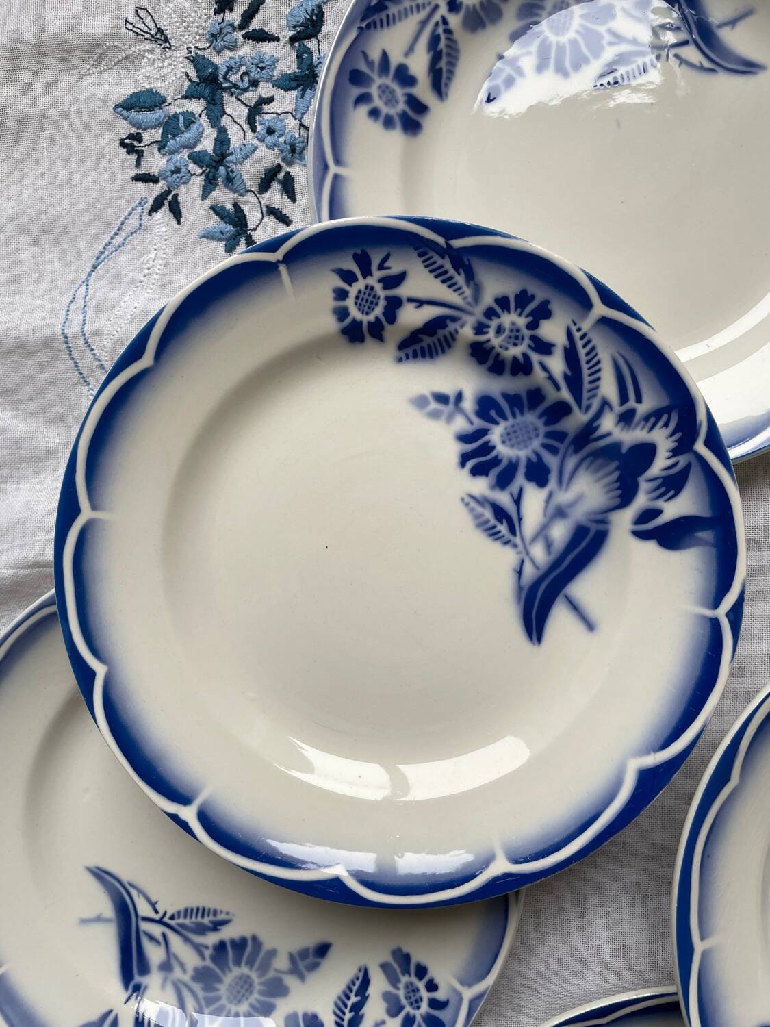 6 dessert plates Sarreguemines Digoin Model André