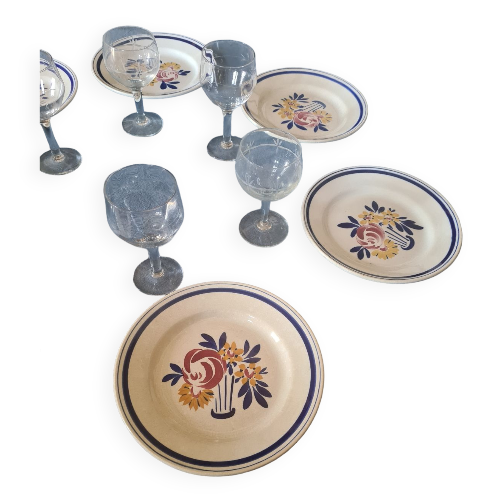 Assiettes plates porcelaine opaque HBCM
