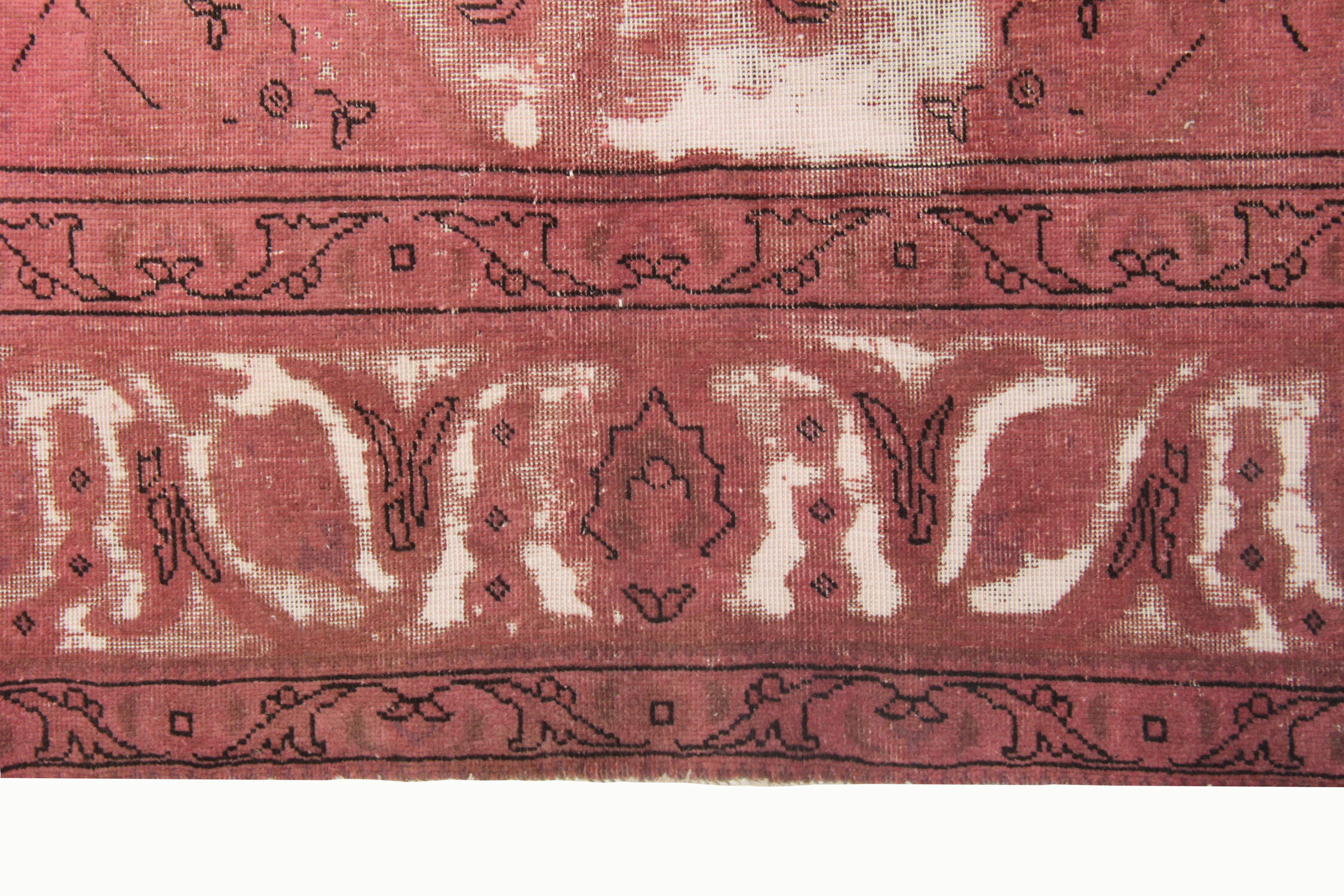 Vintage overdyed persian carpet handmade oriental red carpet - 330x400cm