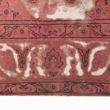 Vintage overdyed persian carpet handmade oriental red carpet - 330x400cm