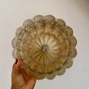 Vintage amber moulded glass wall or ceiling light globe