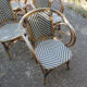 Ensemble de 6 fauteuils bistrot de terrasse en rotin type "parisienne".