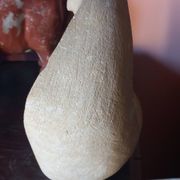 Sculpted stone lamp from the 1970s, signed.