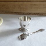 Cockerel + silver metal spoon