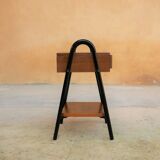 Vintage wooden and metal bedside table