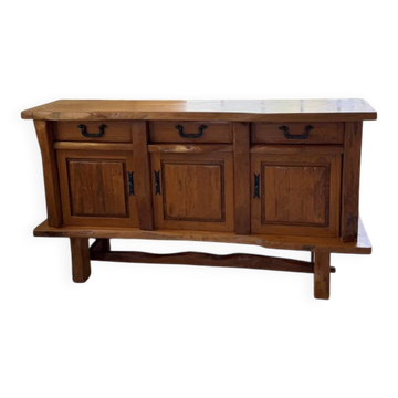 Brutalist sideboard in blond elm Aranjou