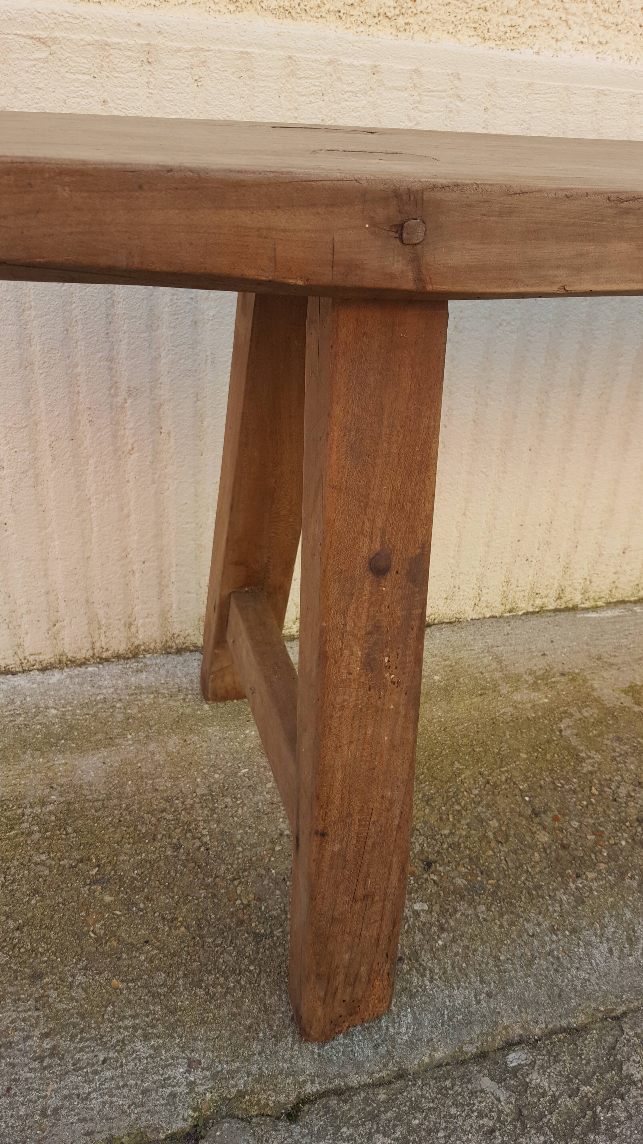 Natural wood farm bench