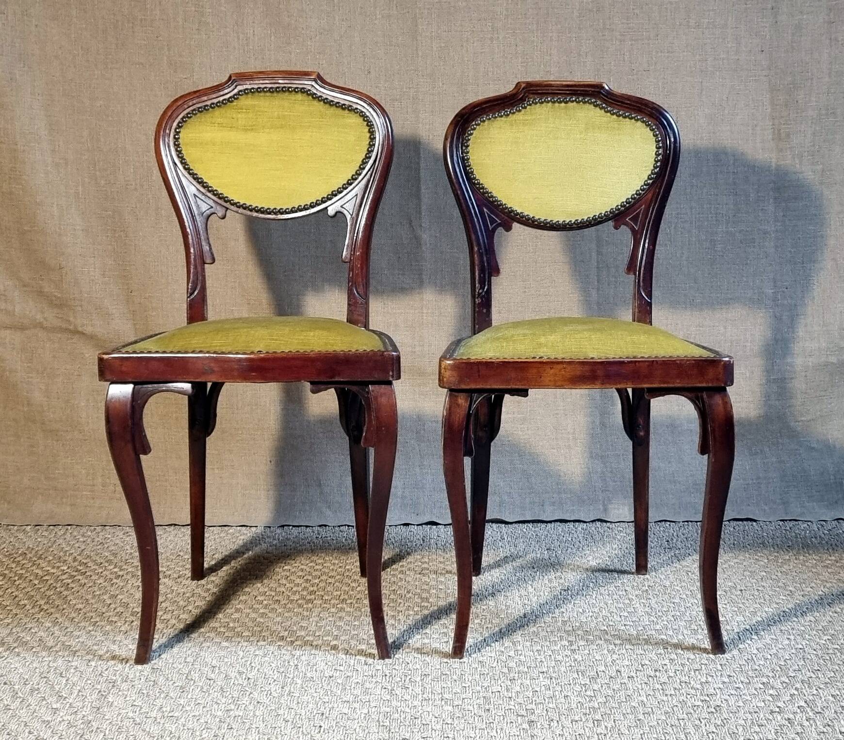 Pair of J&J KOHN Art Nouveau chairs from the Thonet era.