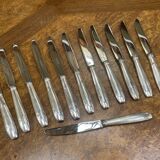 Set of 12 small silver-plated Art Deco style knives