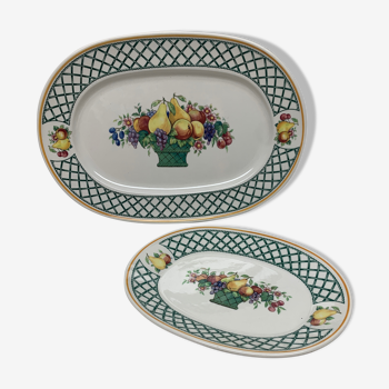 Lot 2 oval dishes villeroy and boch basket