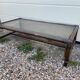 Rattan coffee table and vintage glass