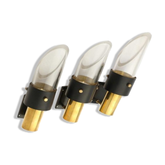 Set of 3 wall lights, 1960, Kay Korbing for Lyfa