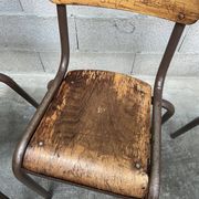 4 vintage school chairs