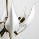 50s brass chandelier with white and transparent Murano glasses Franco Luce