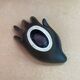 Old vallauris pocket tray hand shape black ceramic vintage decoration