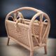 Rattan heart magazine rack
