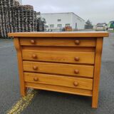 Atypical pine chest of drawers, 1980