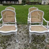 Set of 4 cane armchairs