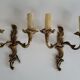 Antique Pair of Louis XV Style Gilt Metal Wall Sconces - 2 Lights