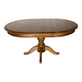 Louis Philippe solid cherry table with 2 extensions.