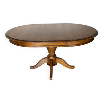 Louis Philippe solid cherry table with 2 extensions.
