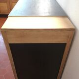 Enfilade 3 portes chêne sablé et chêne noirci année 40