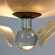 Brass and Curved Glass Ceiling Light from ESC Zukov, 1940s