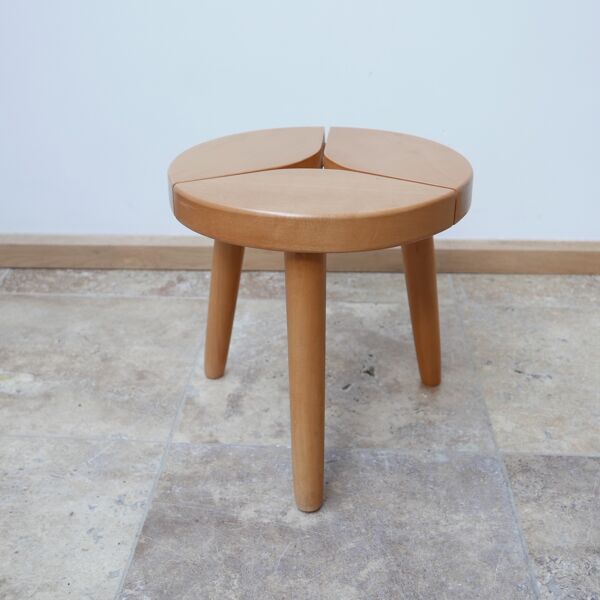 Tabouret de pin suédois du milieu du siècle ou table latérale