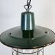 Industrial Green Enamel Cage Pendant Light, 1960s
