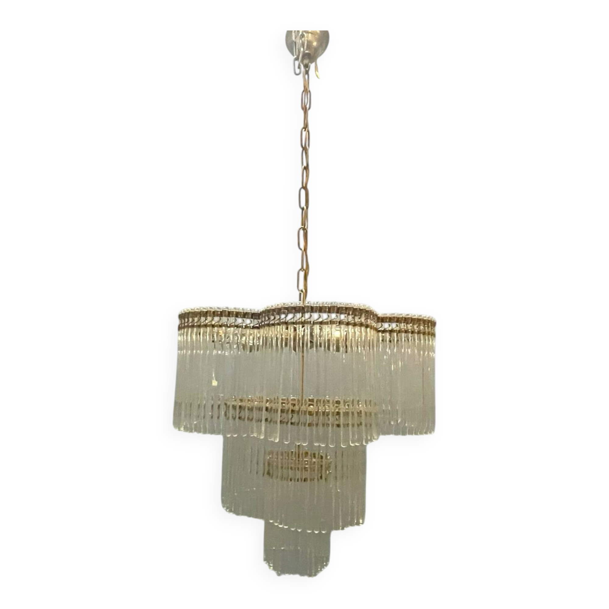 Murano Glass Rod Chandelier 1960’s 