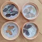 Vintage butterfly top and its 12 coasters