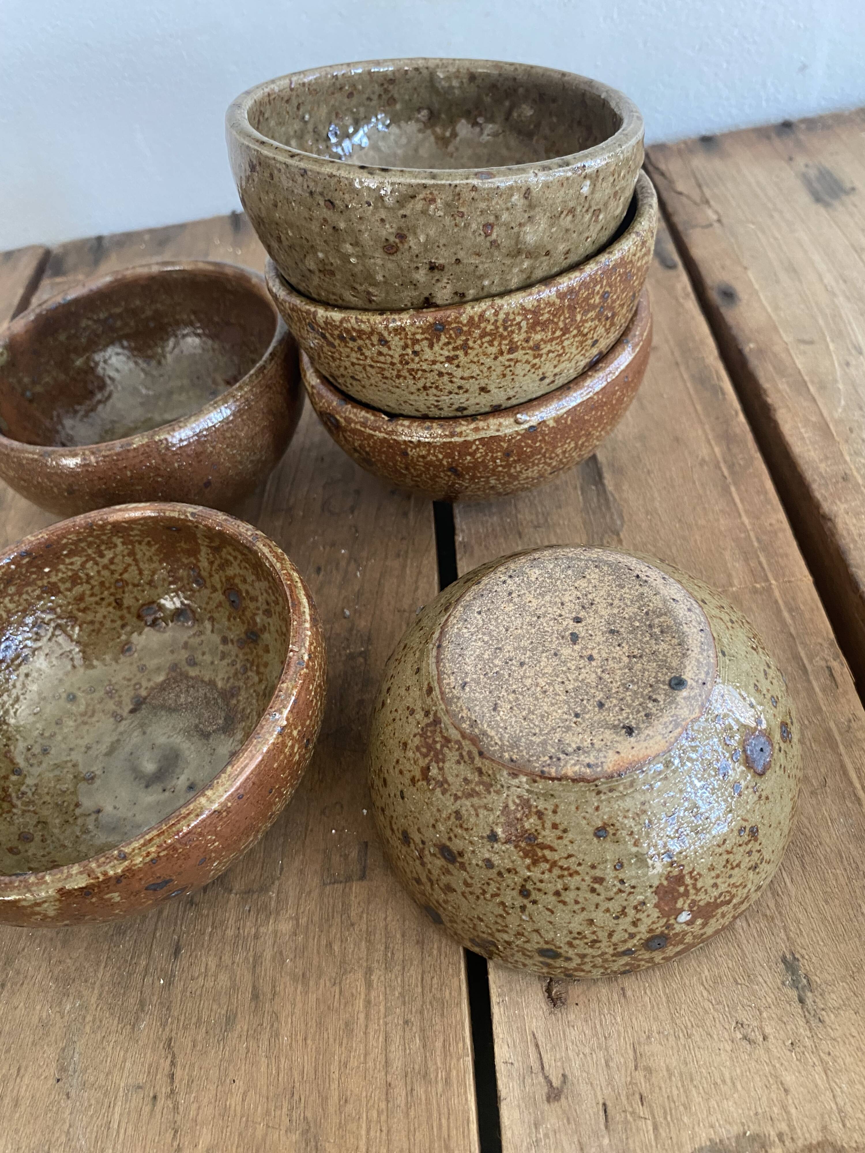 Salad bowl, 6 ramekins signed F. Baudat