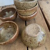 Salad bowl, 6 ramekins signed F. Baudat