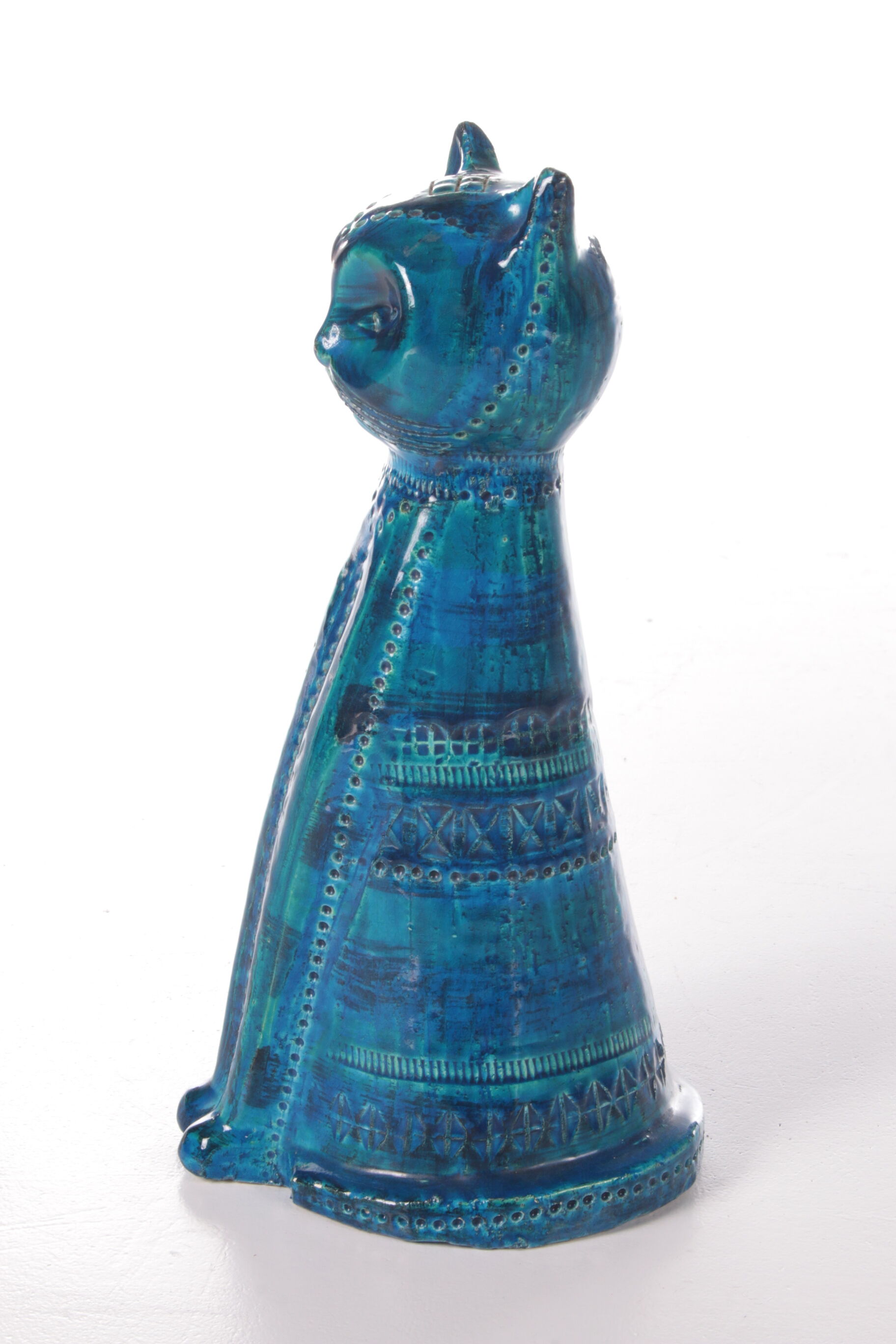 Rimini Blue cat made of ceramics by Aldo Londi,1960