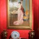 Portrait d'une dame italienne avec paysage florentin, 1890, huile sur toile, encadré.