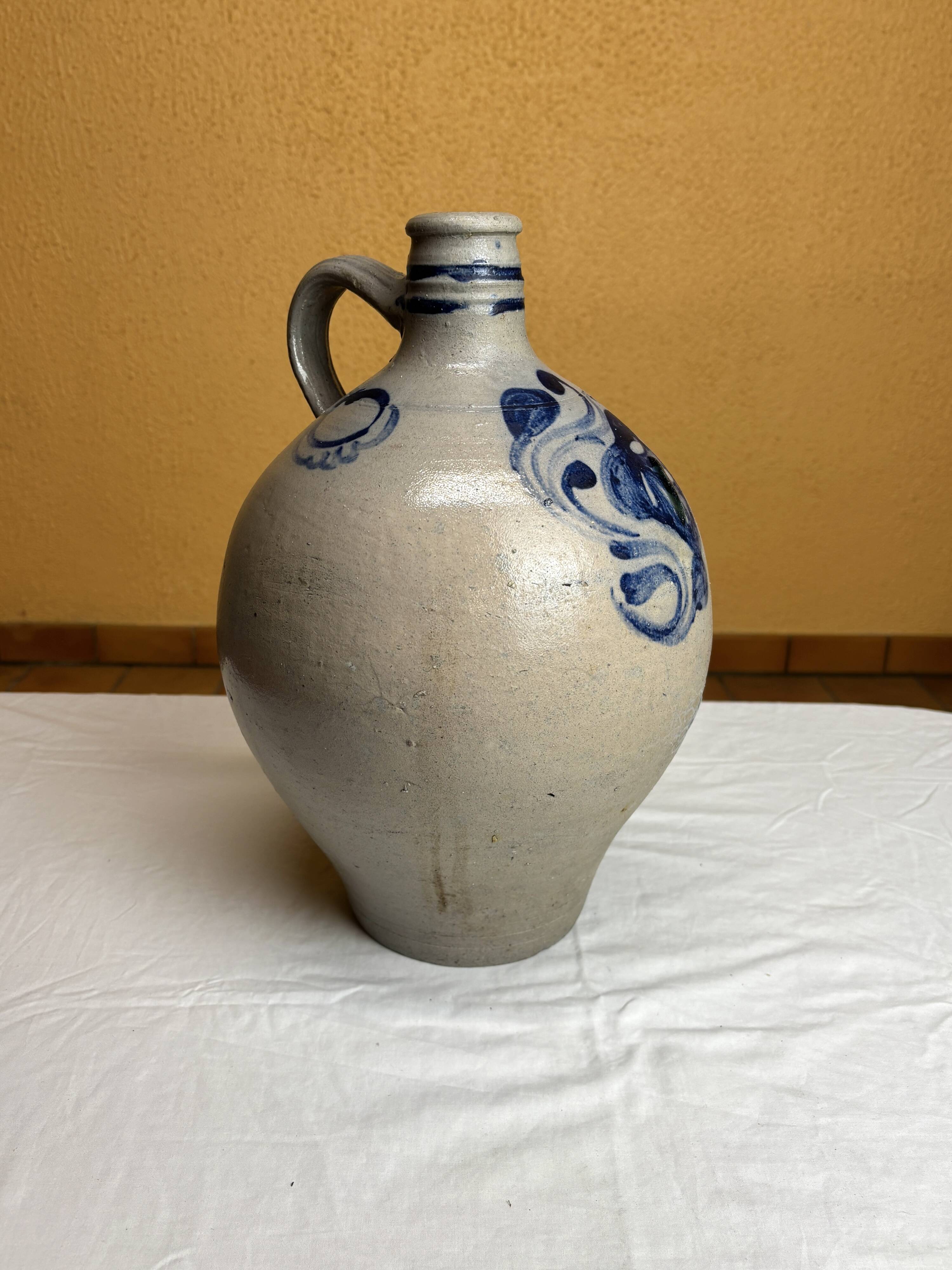 Old oil bottle in Alsatian stoneware