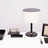 Grand ensemble de bureau exclusif en cuir cousu, années 1960, France