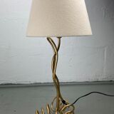 Lampe vintage ondulée de forme libre, abat-jour bouclé
