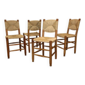 Série de 4 Chaises Charlotte Perriand Modèle "Bauche" Edition BCB